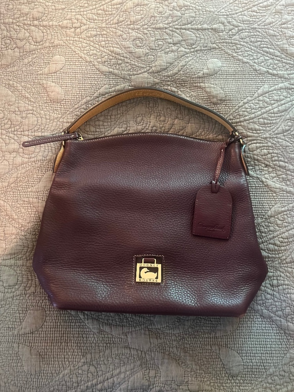 Dooney and Bourke Large Pebble Leather Purple East West Sac